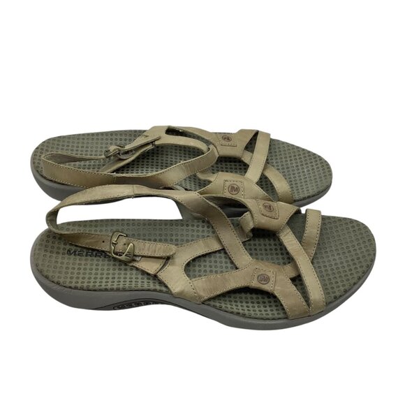 Merrell Agave Tan Leather Strappy Slingback Sandals Women Size 10 - Picture 7 of 10